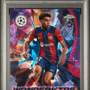 2023-24 Topps Chrome Sapphire Edition UEFA Club Competitions Wonderkids Sapphire Lamine Yamal #3 PSA 8